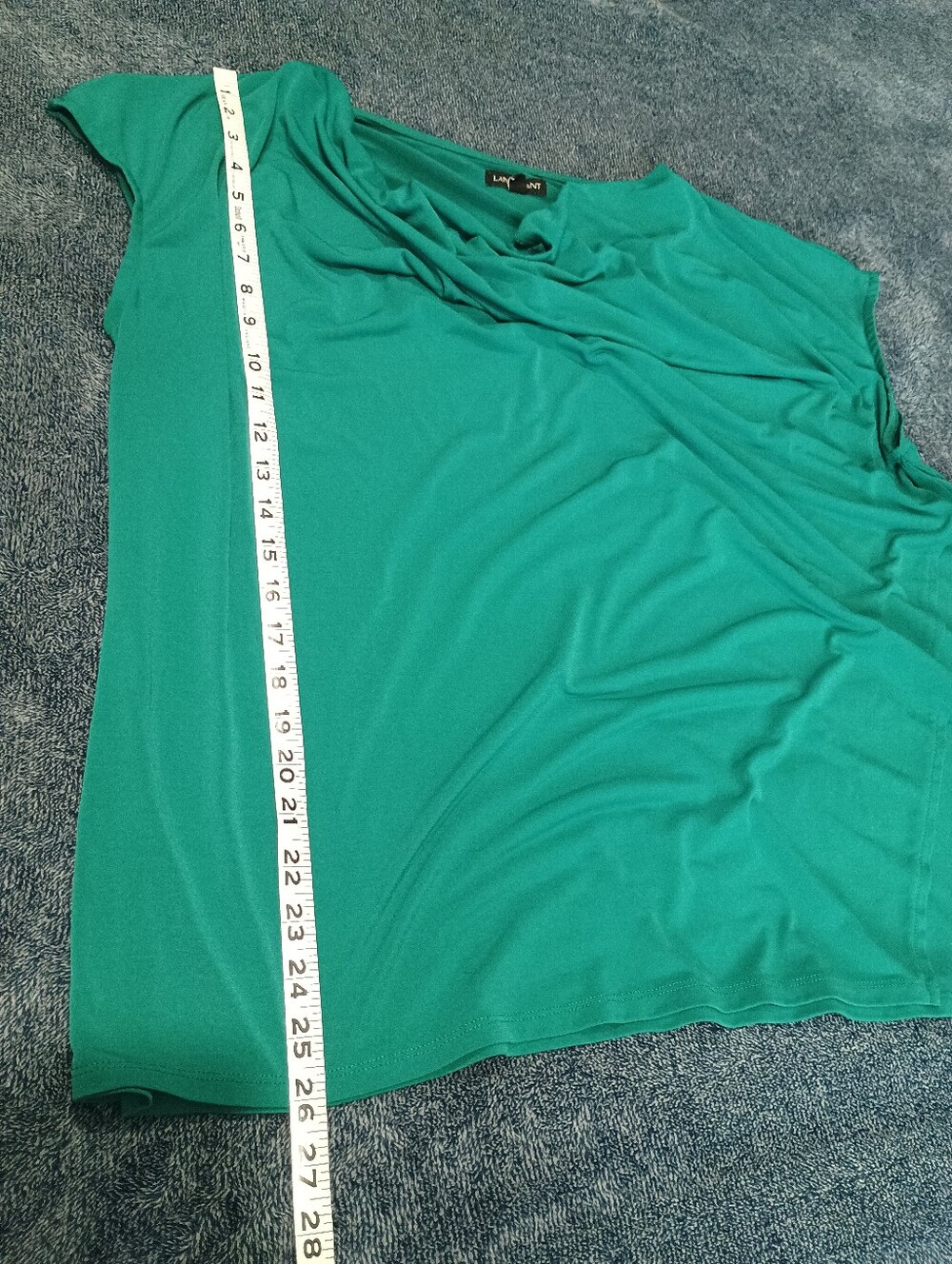 Lane Bryant Teal Cowl Neck Short Sleeve Blouse - Picture 8 of 9